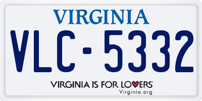 VA license plate VLC5332