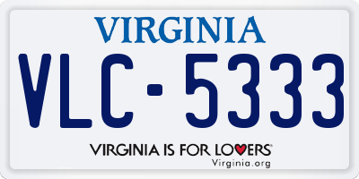 VA license plate VLC5333