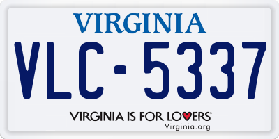 VA license plate VLC5337
