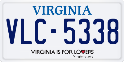 VA license plate VLC5338