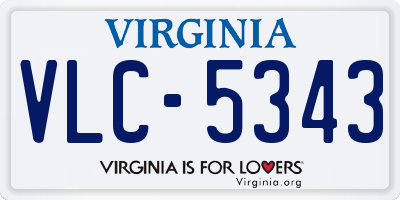 VA license plate VLC5343