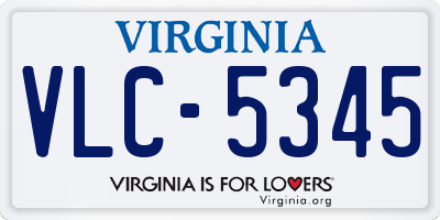 VA license plate VLC5345