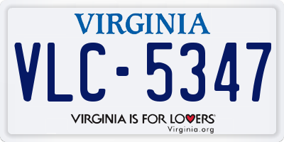 VA license plate VLC5347