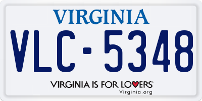 VA license plate VLC5348