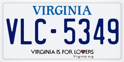 VA license plate VLC5349