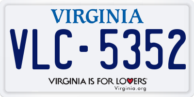 VA license plate VLC5352
