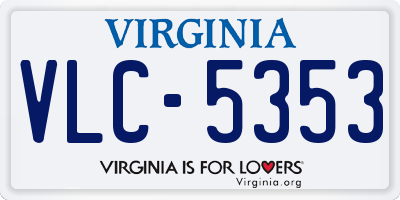 VA license plate VLC5353