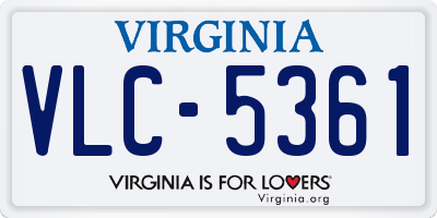 VA license plate VLC5361