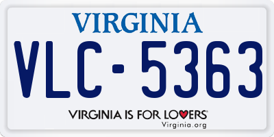 VA license plate VLC5363