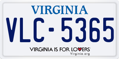 VA license plate VLC5365