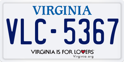 VA license plate VLC5367