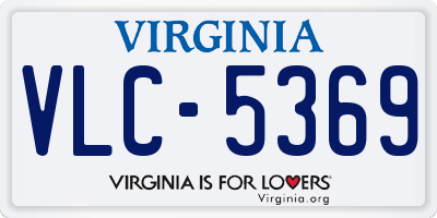 VA license plate VLC5369