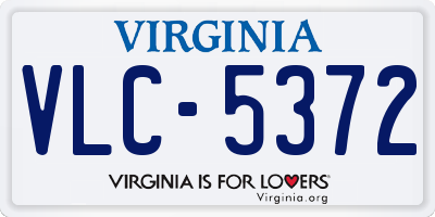 VA license plate VLC5372