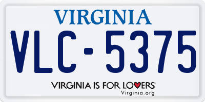 VA license plate VLC5375