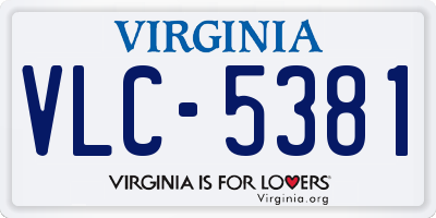 VA license plate VLC5381
