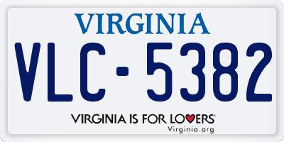 VA license plate VLC5382