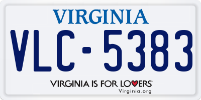 VA license plate VLC5383