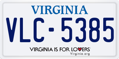 VA license plate VLC5385
