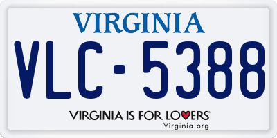 VA license plate VLC5388
