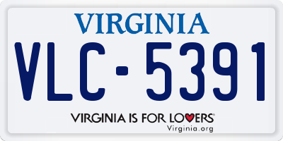 VA license plate VLC5391