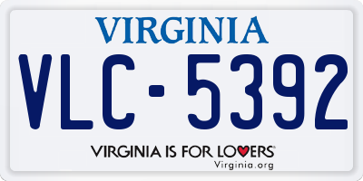 VA license plate VLC5392