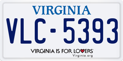 VA license plate VLC5393