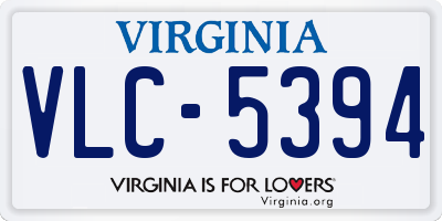 VA license plate VLC5394