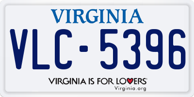 VA license plate VLC5396