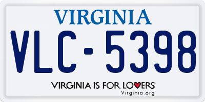 VA license plate VLC5398