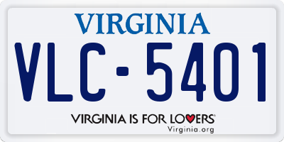 VA license plate VLC5401