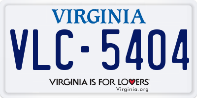 VA license plate VLC5404