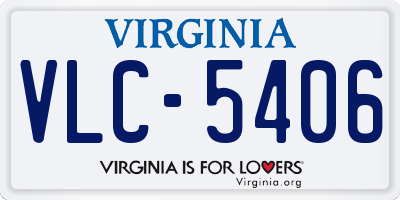 VA license plate VLC5406