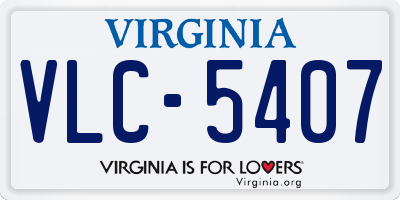 VA license plate VLC5407