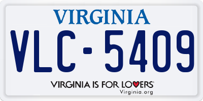 VA license plate VLC5409
