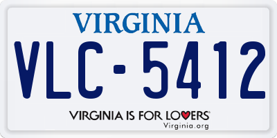 VA license plate VLC5412