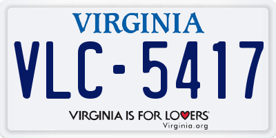 VA license plate VLC5417