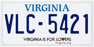 VA license plate VLC5421
