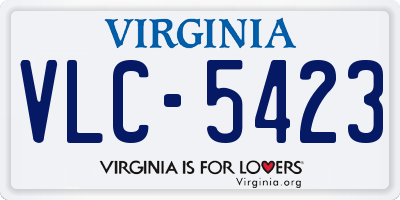 VA license plate VLC5423