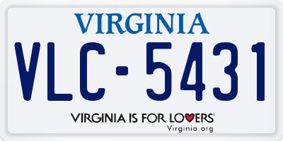 VA license plate VLC5431