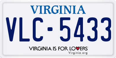 VA license plate VLC5433