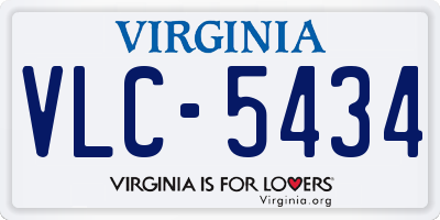 VA license plate VLC5434