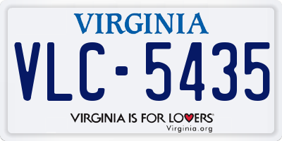 VA license plate VLC5435