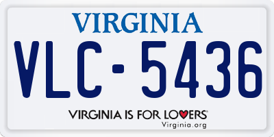 VA license plate VLC5436