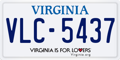 VA license plate VLC5437