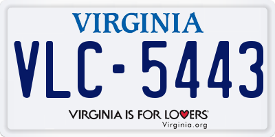 VA license plate VLC5443