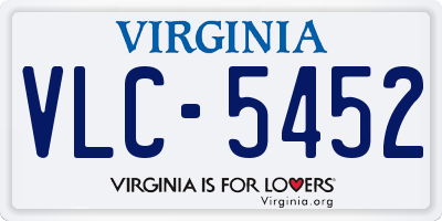 VA license plate VLC5452