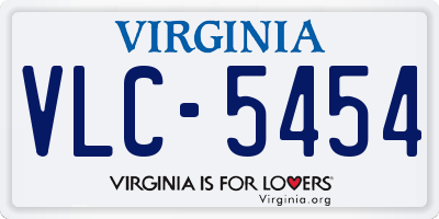 VA license plate VLC5454