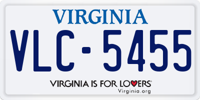 VA license plate VLC5455