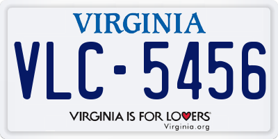 VA license plate VLC5456