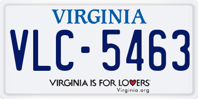 VA license plate VLC5463